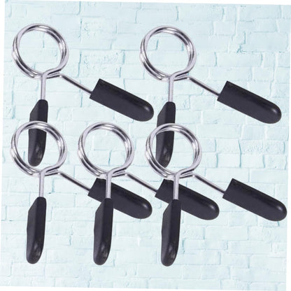 5pcs Barbell Spring Clip Collars, 1.18In Weight Lifting Clamps, Dumbbell Collar Spring Clips for Gym, Powerlifting, Cross Fit, Weightlifting