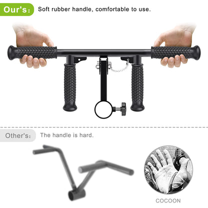 SELEWARE T & V Bar Row Landmine Handle Attachment for 2" Barbell Bar, Solid Multi-Grip Landmine Handle T Row Attachment with Non-Slip Rubber Handle, Fits 2" Olympic Bars Strength Training Bars