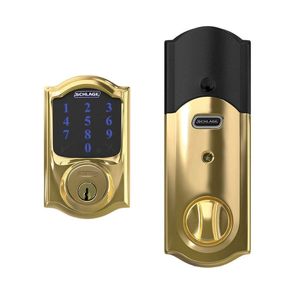 SCHLAGE Connect Camelot Touchscreen Deadbolt Smart Lock w/ Alarm (Aged Bronze)