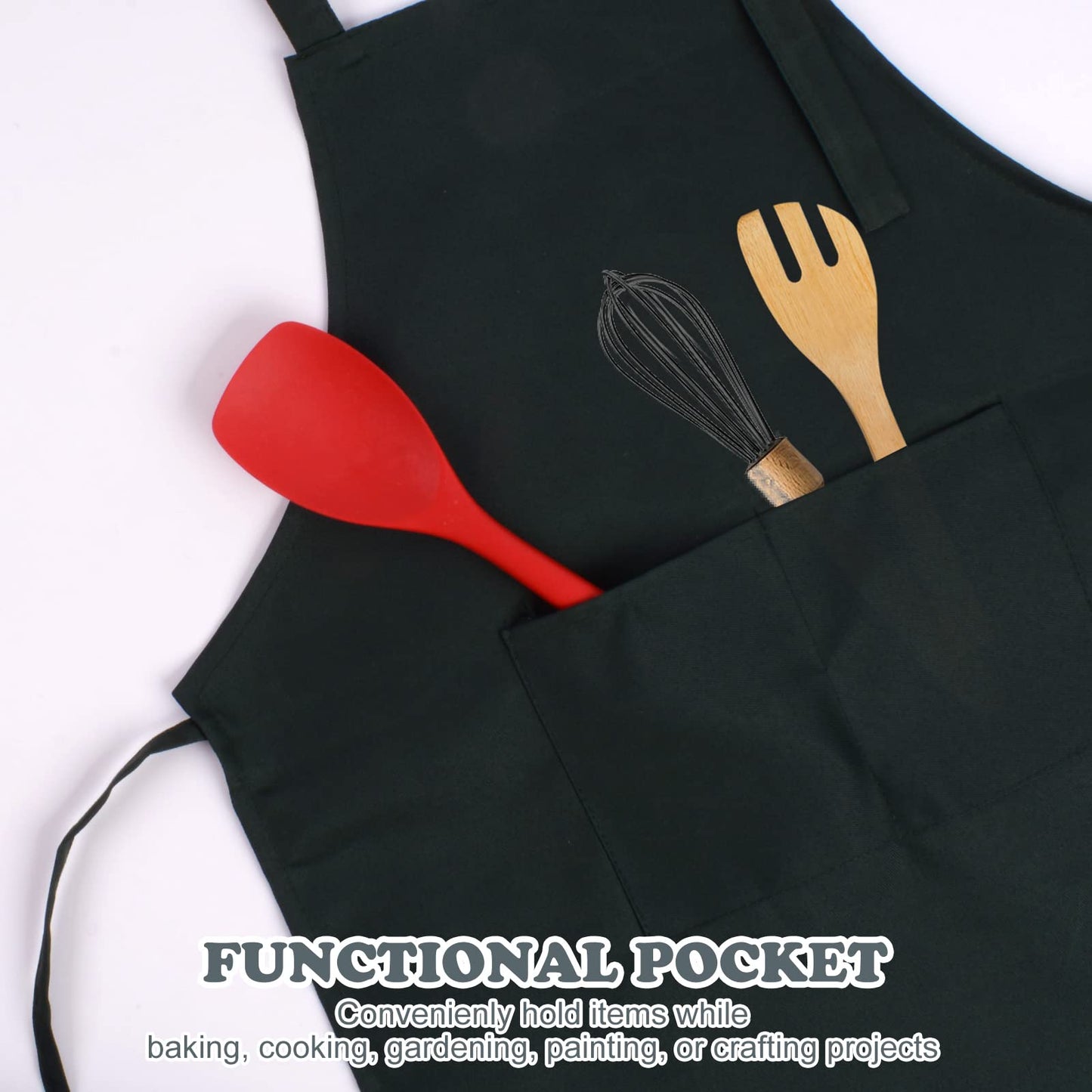 SINLAND Kids Apron with Pocket 2 Pack Adjustable Children Chef Apron for Cooking Baking Painting (M: 6-12 Years)…