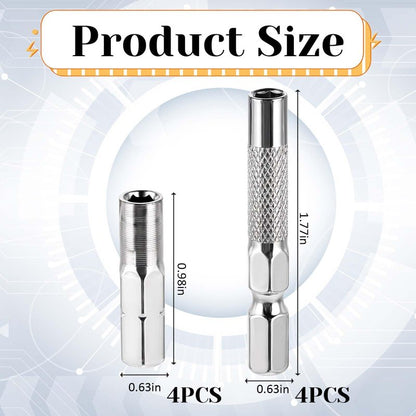 8Pcs 1/4 to 4mm Bit Adapter, Hex Screw Driver Bits Adapter Magnetic 1/4 to 4mm Drill Extension Bit Holder for Precision Bits Set