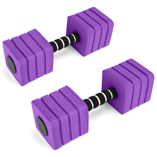 Aquatic Exercise Dumbbells, 2PCS Foam Water Weights, Aerobic Exercise Fitness Equipment Dumbbell, Dumbbells Set for Water Aerobics Weight Loss, Pool Fitness, Underwater Exercise (Dark Purple)