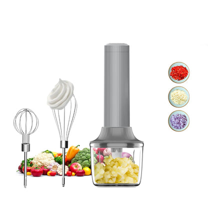 4-in-1 Electric Hand Mixer, Electric Whisk, Mini Onion Chopper 10Oz, Small Cordless Hand Blender, Milk Frother Wand for Coffee, Matcha, 4 Speed Rechargeable Food Processor for Baby Food Maker