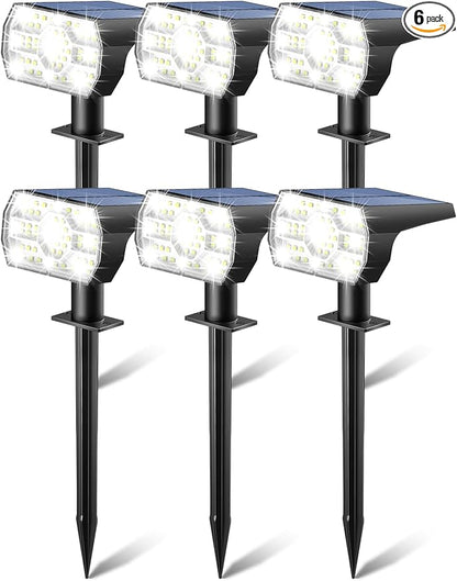 Kaxiida Solar Lights Outdoor Waterproof IP68, 3 Lighting Models Solar Powered Spot Lights Outdoor, 56LED Solar Lights Dusk to Dawn for Yard Patio Garden Pathway Landscape Lighting