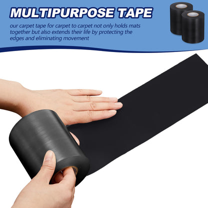 Pangda 6 Pcs Wrestling Mat Tape 3 or 4 Inch Heavy Duty 7 Mil PVC Carpet Tape for Wrestling Grappling Exercise Mats Seaming Cover Gym Floor Carpet Seam(4'',Black)