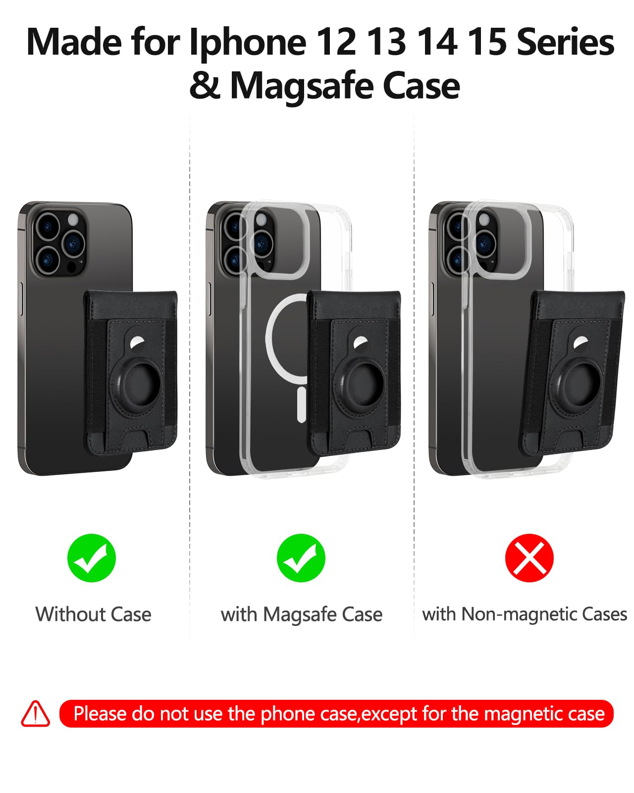 ExtreLife for Magsafe Wallet with Airtag Holder, Magnetic Wallet for iPhone 17/16/15/14/13/12 Series, 9-Card Holder, Open ID Window, Adjustable Stand, RFID Blocking, Black-B