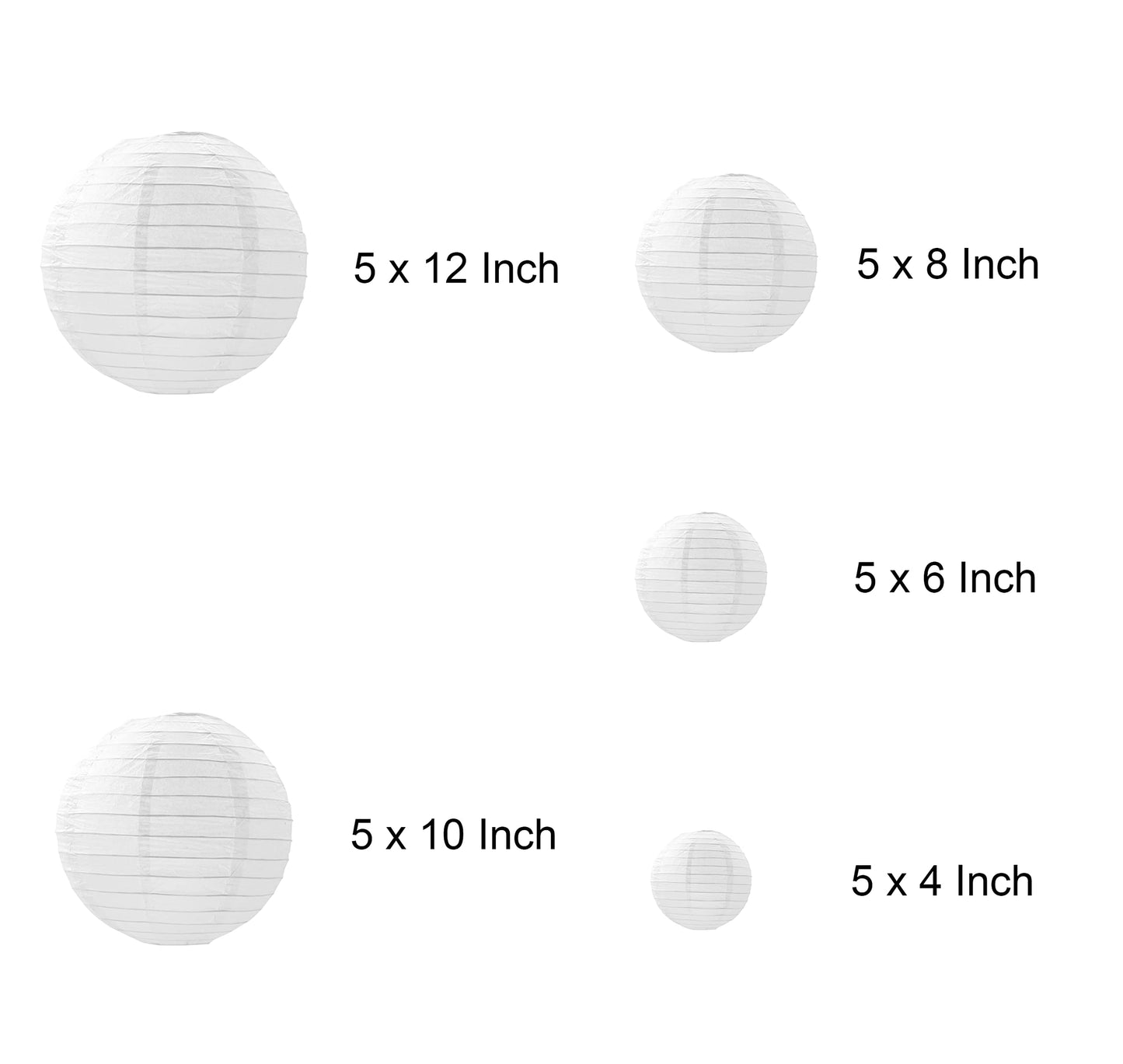 25 Pack Paper Lanterns, Sizes of 4", 6", 8", 10", 12", Hanging Lanterns Decorations Ball Lanterns for Home Decoration, Birthday Party and Wedding Decorations (White)
