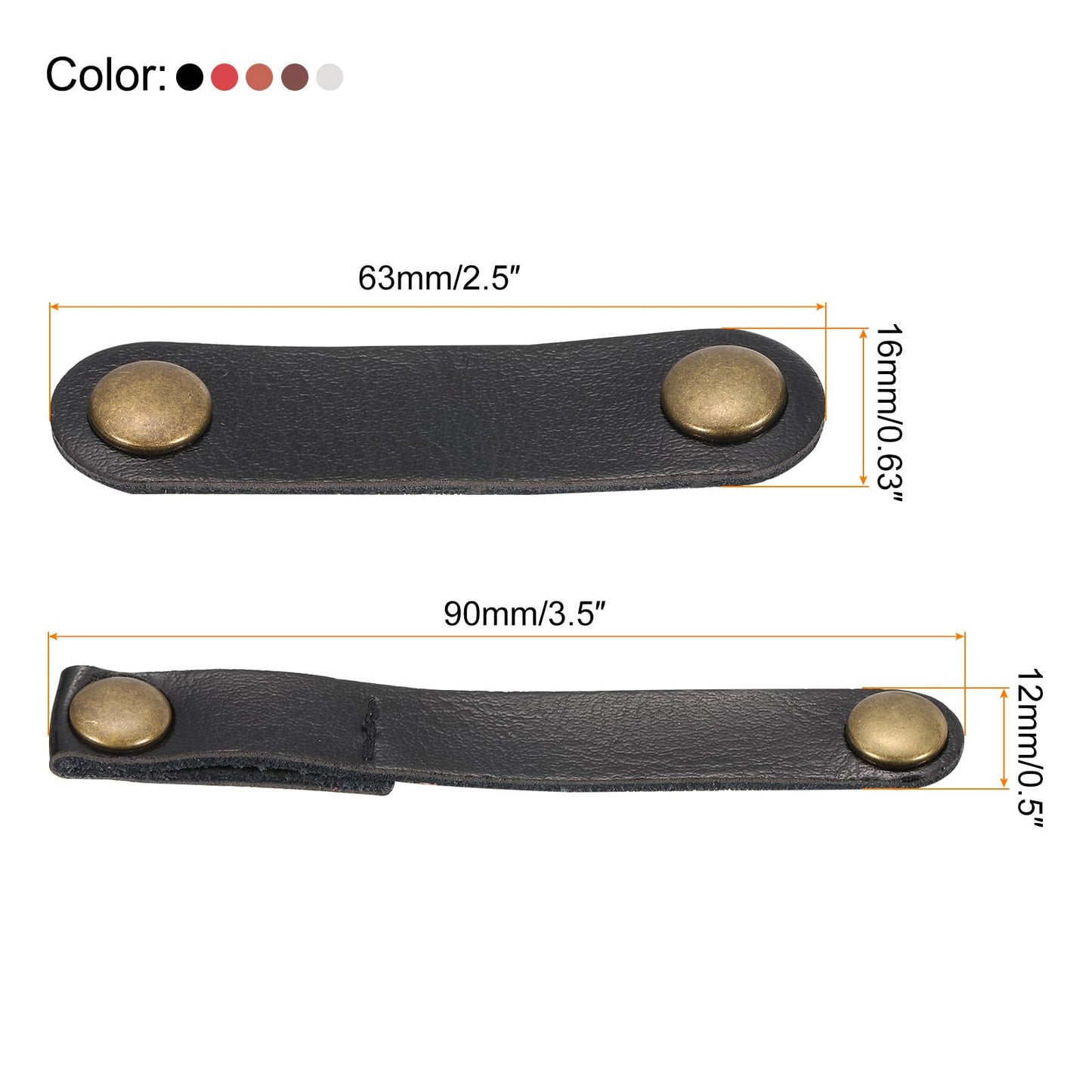 MECCANIXITY 20 Pcs Leather Cable Straps Cord Organizer 63x16mm Ties Soft Cord Holder Winder Keeper Cable Management for USB Cable, Headphone Wire, Earphone