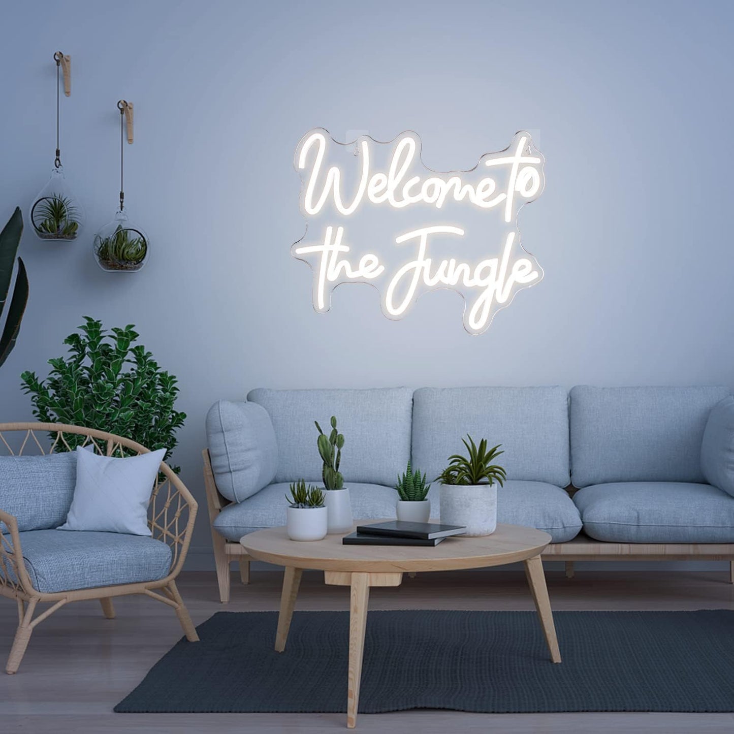 ineonlife Welcome to the Jungle Neon Sign Warm White Letter LED Neon Lights for Bedroom Wall Decor USB Powered Neon Signs for Room Decor Bar Party Wedding Engagement Wall Hanging Decoration