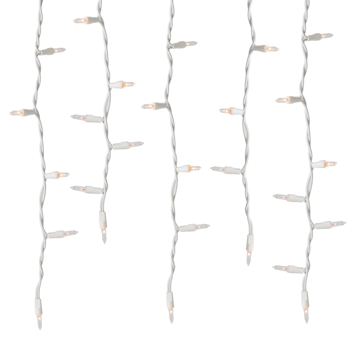 FGDECORJOIE Icicle Lights for Outdoor with White Wire 150 Count Incandescent 10 Feet Length Indoor/Outdoor, Patriotic Christmas Party Festival Bar