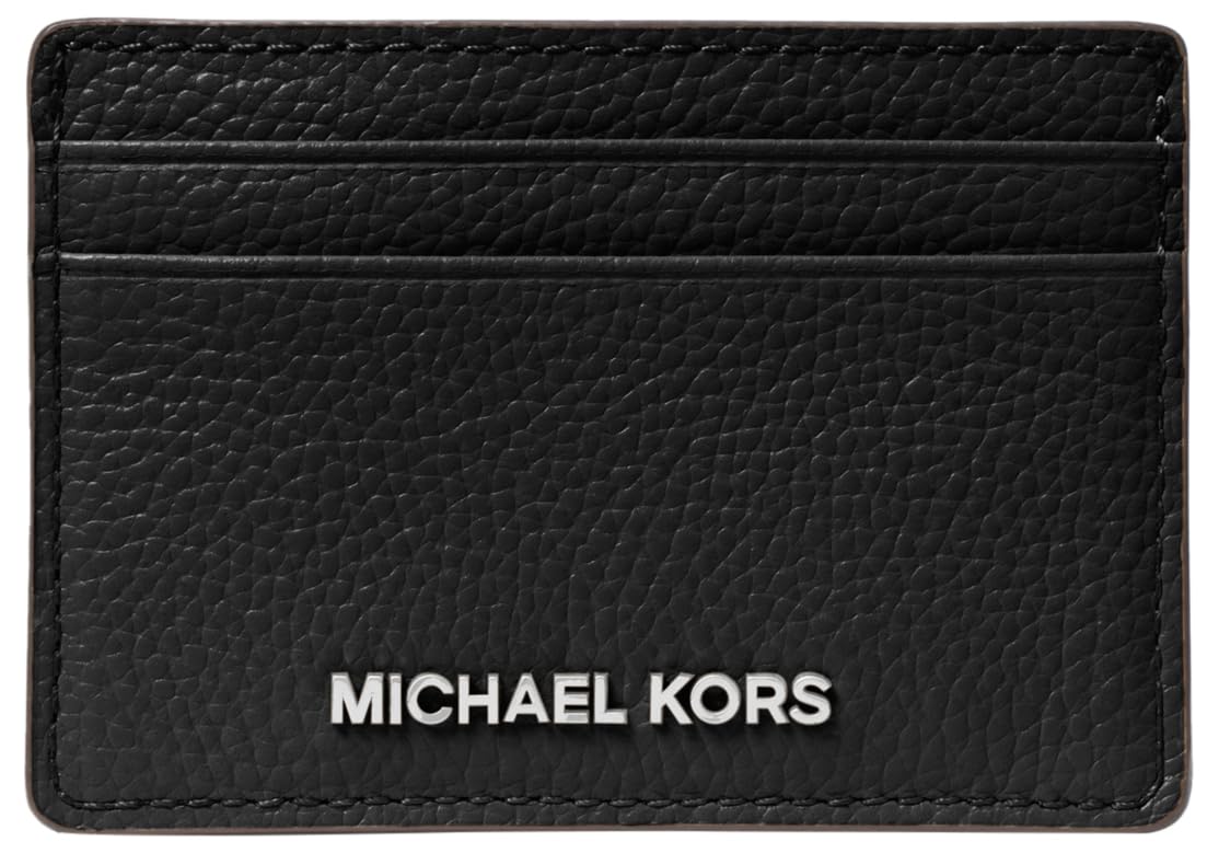 Michael Kors Jet Set Card Holder, Silver-Tone Hardware/Black