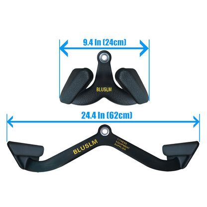 BLUSLM LAT Pull Down Bar for Cable Machine, LAT Pulldown Attachments T-bar V-bar Cable Attachment for Gym, Back Tricep Strength Training Handle