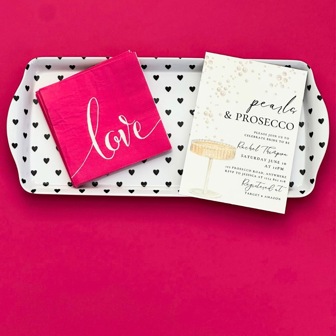 Sprinkles & Confetti Black Heart Melamine Serving Tray with Handles, Lightweight Shatter-Resistant, BPA-Free, Dishwasher Safe - Serving Tray for Charcuterie, Desserts & Parties