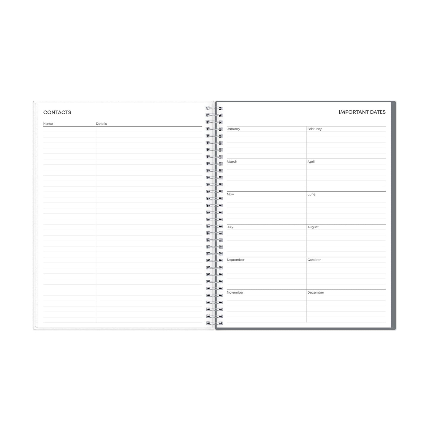 Blue Sky Note Taking Planner, Undated Planning Calendar, Monthly Layout, 8.5" x 11", Flexible Cover, With 120 Lined Notebook Pages, Durable Twin Wire Binding, Includes Snap In Bookmark, Zenra