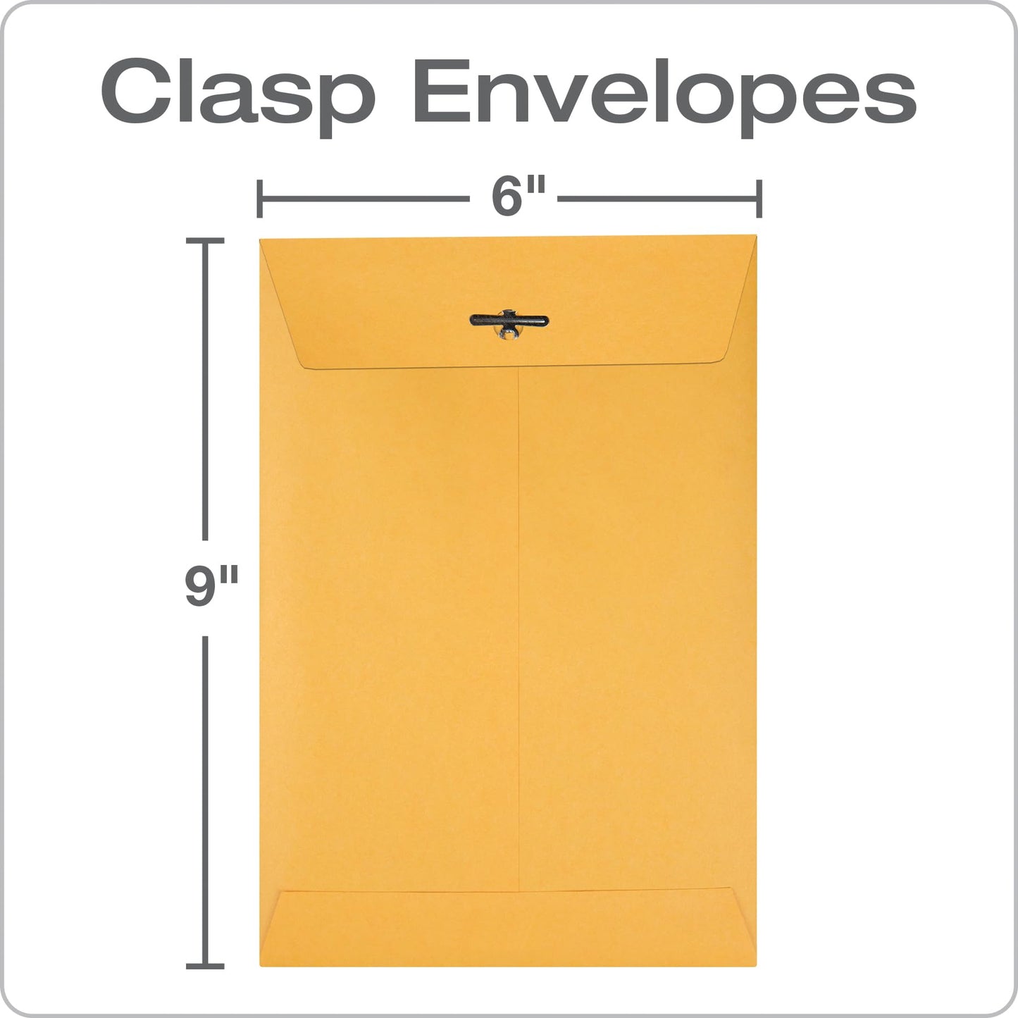Quality Park 6 x 9 Clasp Envelopes, Clasp and Gummed Closures for Storing or Mailing, 28 lb Kraft Paper, 100 per Box (QUA37855)