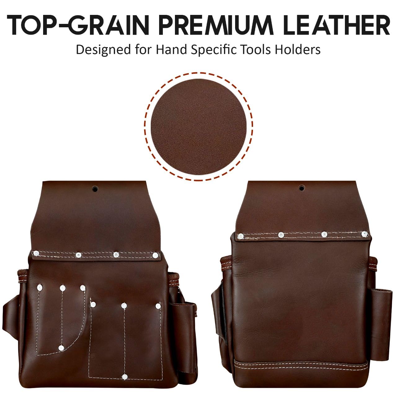 ABRIX Heavy Duty Tool Belt for Men – 4MM Thick Genuine Leather, Brass Buckle & Rivets | Foam Padded Comfort | 28-Pocket Carpenter & Framing Rig | Fits Waist 32 to 52 Inches | Professional Work Belt