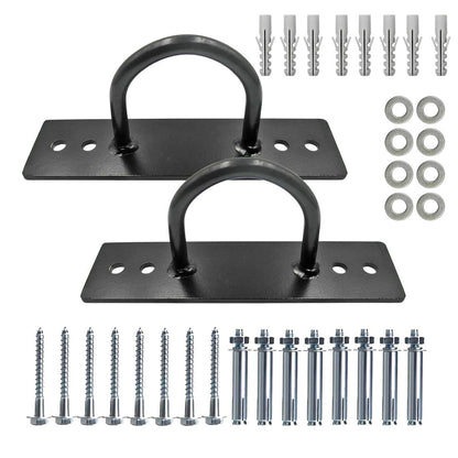 Battle Ropes Anchor Kit, 2 Sets Battle Rope Wall Ceiling Mount Kit Bracket Hook for Suspension Straps Crossfit Gymnastic Rings, Body Weight Strength Training Systems, Yoga Swings Hammocks