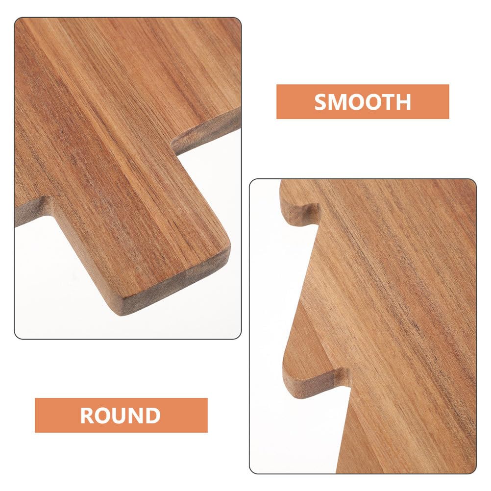 Healeved 2pcs Christmas Tree Charcuterie Board, Wooden Cutting Board Xmas Tree Serving Kitchen Chopping Cheese Sushi Fruits Snacks Candy Platter