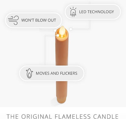 Luminara - Flameless Battery Operated Taper Candle - Sunlit Honey - Pack of 1-1x9.5 - LED Flickering Flame - Realistic Safe for Home Kids and Pets