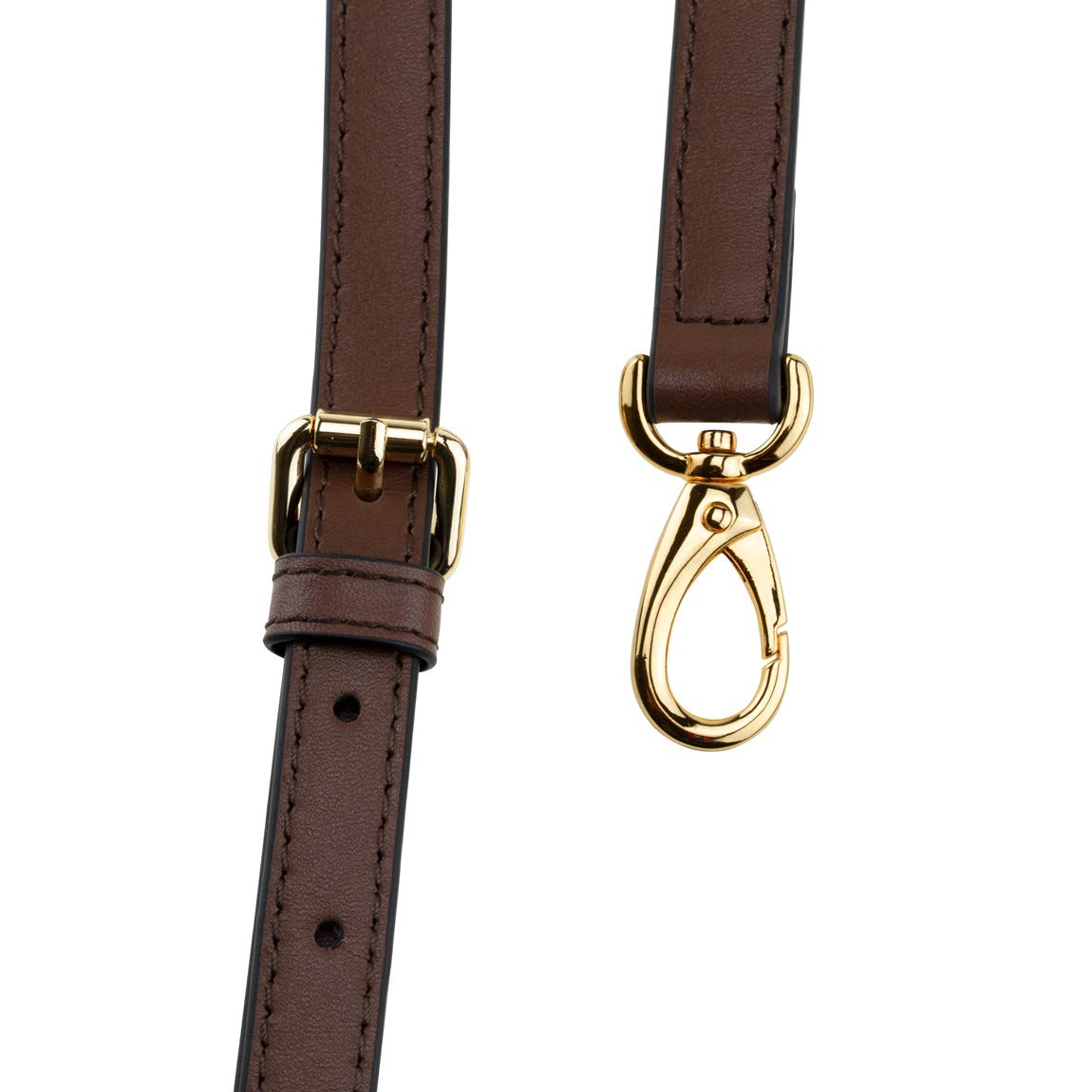 Allzedream Genuine Leather Purse Strap Replacement Crossbody Handbag Long Adjustable (Dark brown)