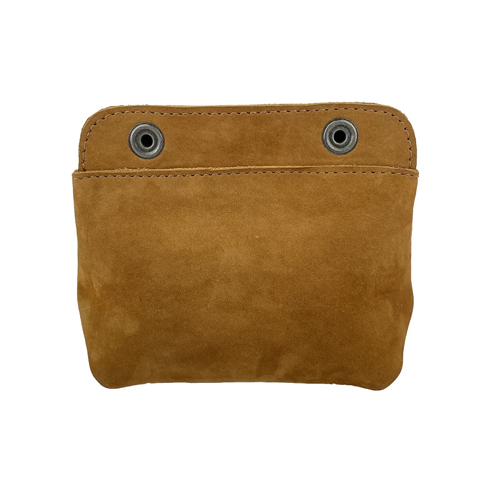 Hide & Drink, Leather Double Snap Pouch, Coin Purse, Cash & Card Holder, Cable Organizer, Makeup, Handmade (Old Tobacco)