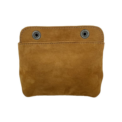 Hide & Drink, Leather Double Snap Pouch, Coin Purse, Cash & Card Holder, Cable Organizer, Makeup, Handmade (Old Tobacco)