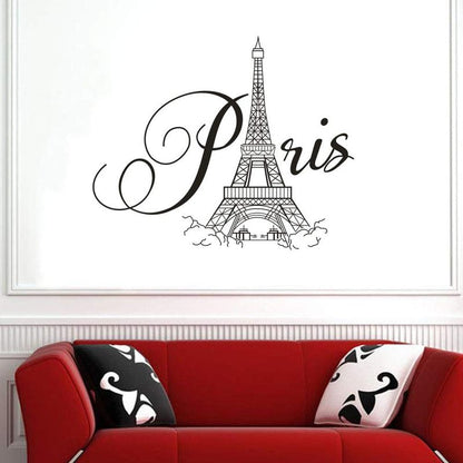 BooDecal Paris Eiffel Tower Wall Decals Lettering Quotes Wall Stickers Romance Decoration Living Room Bedroom 27 Inches x 22 Inches