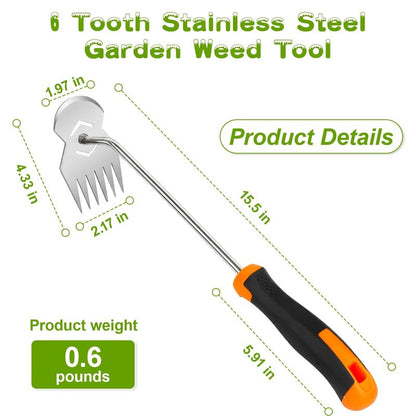 Garden Tools,Weeder Tool,Portable Weeding Tool,Garden weed pulling tool,Adopt Anti Slip Handle,Conforms to Ergonomic Curves,Weed puller tool Suitable for Farm Planting,Gardening(Black Orange Handle)