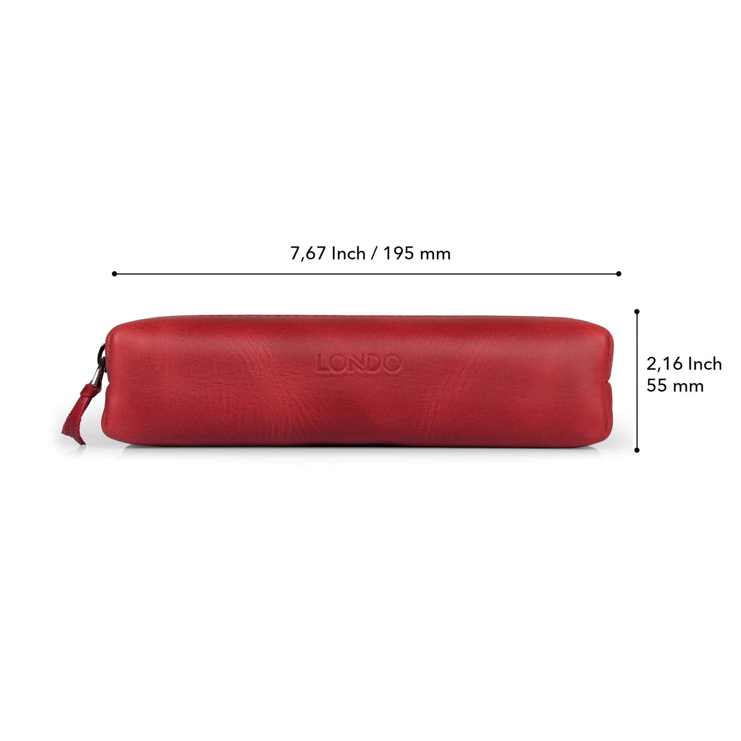 Londo Genuine Leather Zipper Pen, Pencil & Cosmetic Case