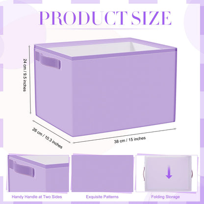 Boao 3 Pack Fabric Storage Bins for Shelves, Pastel Canvas Storage Baskets with Handles, Collapsible Closet Organizer Bins for Clothes Toys Books Laundry Nursery Bedroom