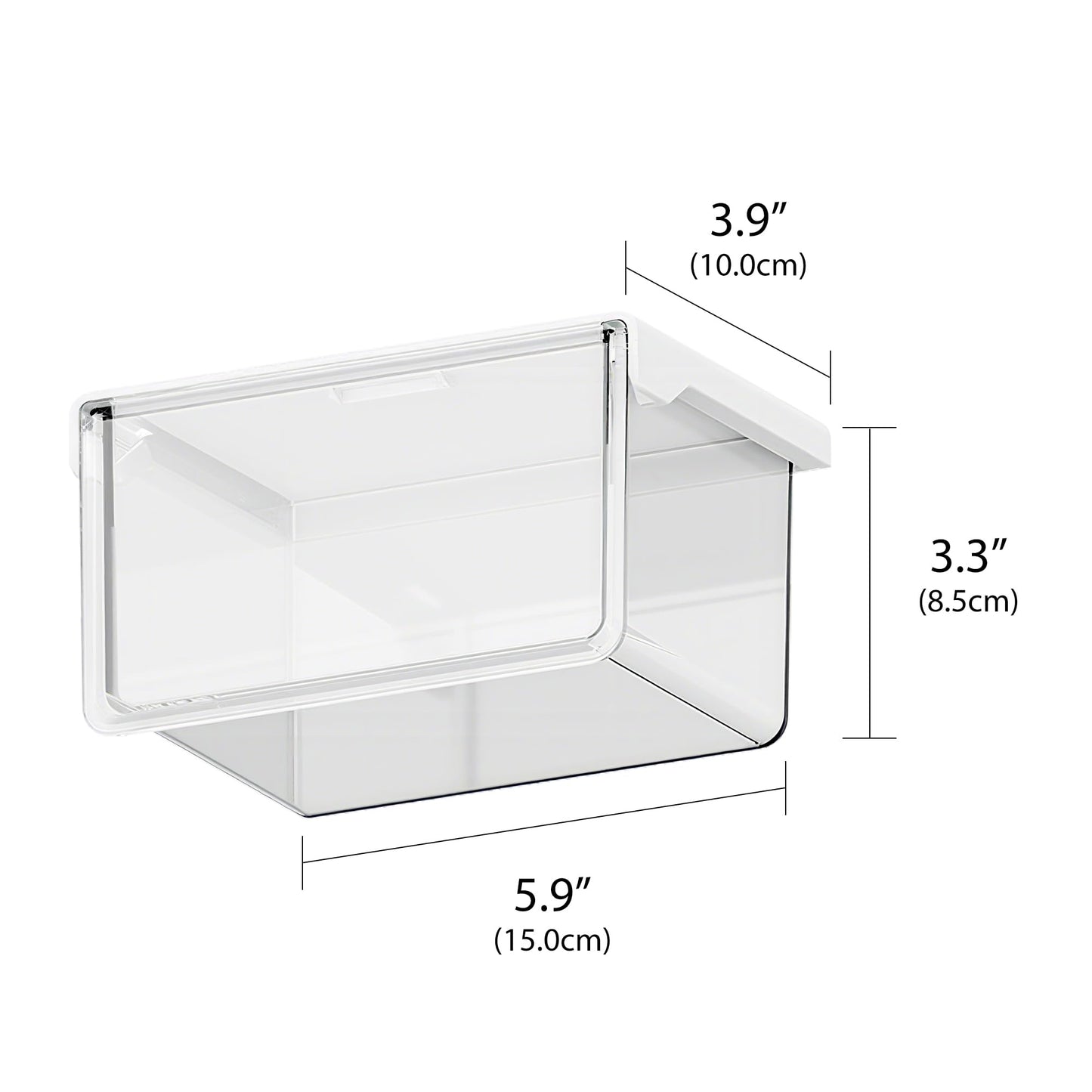 LUWOO 2 Pack Self-Adhesive Under Desk Drawers, Slide Out Storage Organizer for Under Table and Mirror Cabinet, Clear Dispenser Box for Holds Cotton Swabs, Floss Picks, Hair Clip, Rubber Band