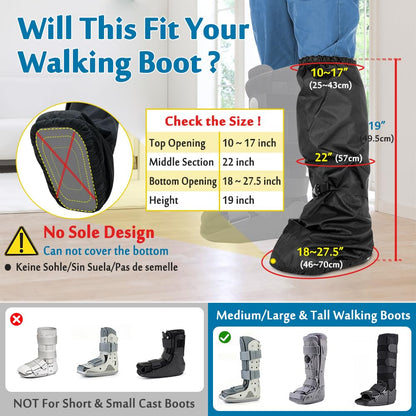 Mybow Walking Boot Cover, Orthopedic Boot for Broken Foot Injuries Cast Cover, Tall Medical Walking Boot Cover, Outdoor Cast Protector, Surgical Recovery Air Walker Boot Accessories (No Sole)