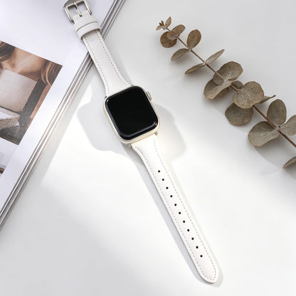 Slim Soft Genuine Leather Bands Compatible with Apple Watch Band 38mm 40mm 41mm 42mm for Women, Dressy Durable Leather Replacement Strap for iWatch SE1/2/3 11 10 9 8 7 6 5 4 3 2 1