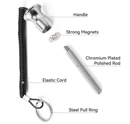Gym Pin, Weight Stack Pin, Magnetic Weights Pin, Universal Magnetic Weight Pin with Pull Rope, Gym Pins for Weight Stack, Home Gym Parts, Exercise Machine Parts & Accessorie(Silver *2)