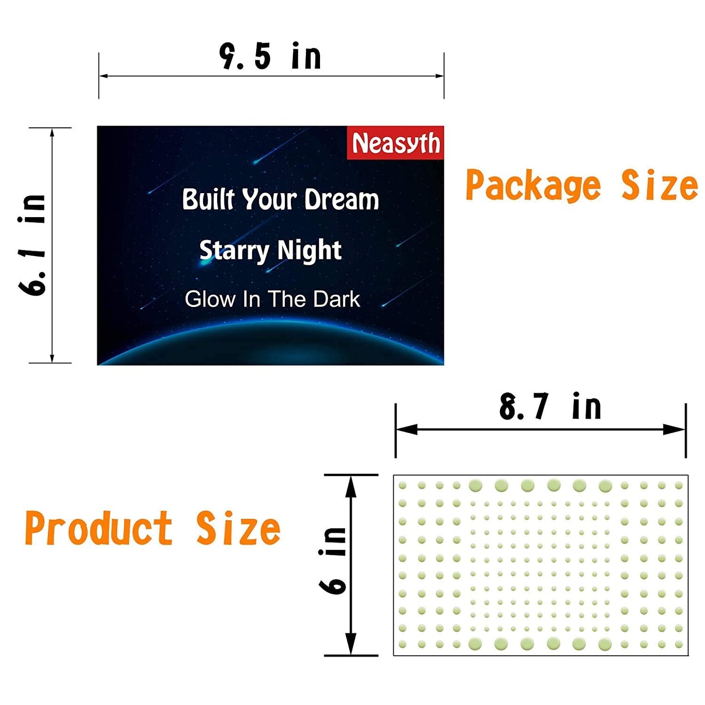 1230 PCS Glow in The Dark Stars Wall Stickers, 3D Adhesive Dots Decor Starry Sky Decor for Kids Bedroom, Beautiful Wall Decals (Blue)