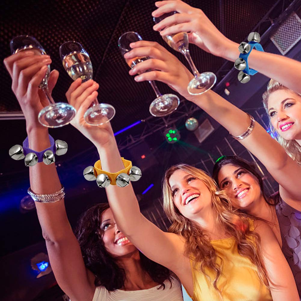 Happy Trees Band Wrist Bells, 9" Wrist Shaking Jingle Bells, Adjustable Ankle Bell, 24 Pcs