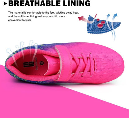 Kids Firm Ground Soccer Cleats - Boys & Girls Athletic Football Shoes | Durable & Comfortable Design