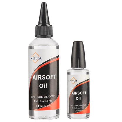 NetLea 4.4 oz Airsoft Oil lubricating with Needle Oiler Pure Silicone Lubricant Airsoft Chamber Lube for Airgun Lubrication
