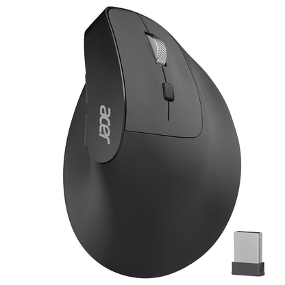 acer Wireless Mouse, 1200 DPI Computer Mouse for Laptop with 2.4GHz USB A Receiver, 5 Buttons Compatible for Windows, macOS, Android (Black)