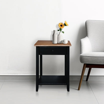 Casual Home Owl Night Stand with USB Port Charging Station and Drawer, 17.5" W x 14.25" D x 24.5" H, Natural Gray