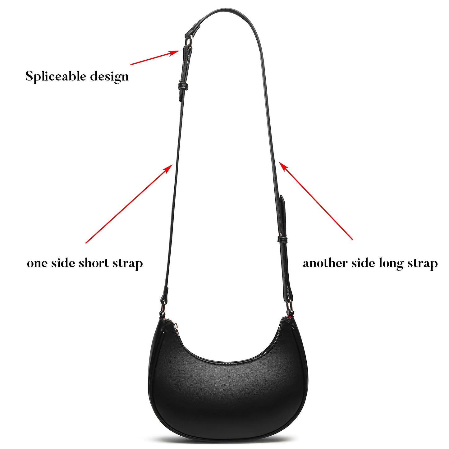 Barabum Small Shoulder Bag for Women Crescent Purse Y2K Trendy Clutch Handbags
