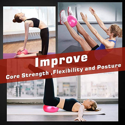 MOMPLUS Exercise Pilates Mini Yoga Balls Barre Small for Home Stability Squishy Training Physical Therapy Improves Balance with Pump(Red, 6 Inch)