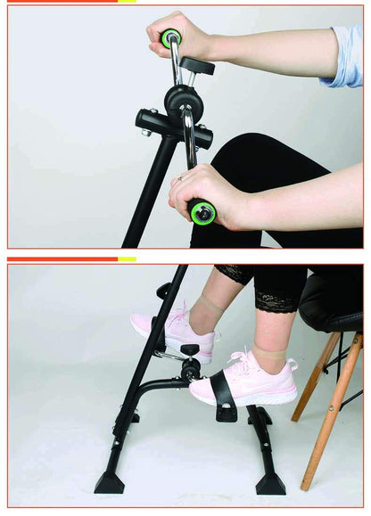 Pedal Exerciser Bike Hand Arm Leg and Knee Peddler Adjustable Fitness Equipment for Seniors, Elderly Home Pedal Exercise Bike for Total Body, with Gift Box