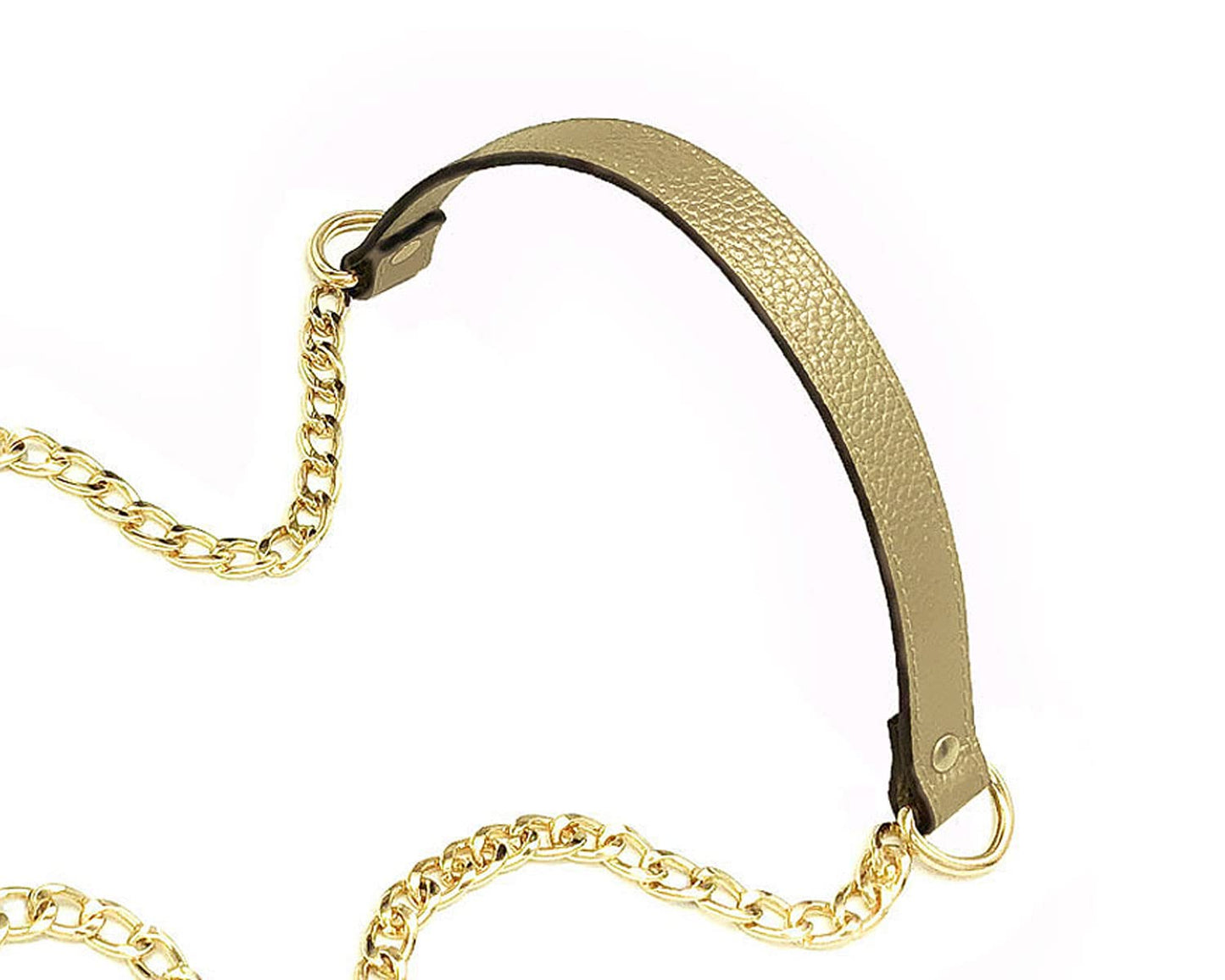 VanEnjoy Replacement Chain & Genuine Leather Shoulder Crossbody Strap (Gold)
