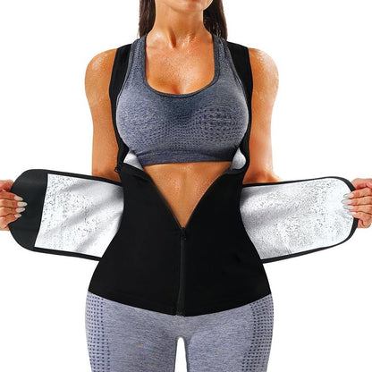 Sauna Vest for Women - Heat Trapping Waist Trainer Workout Sweat Vest with Zipper | Comfortable Fit