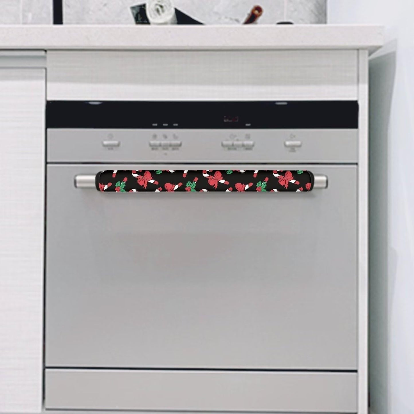 GLENLCWE Christmas Candy Print Refrigerator Door Handle Covers Protectors Kitchen Appliance Handles Kitchen Decor Protectors Anti-Static Stains Resistant,2PCs,Christmas Decorations