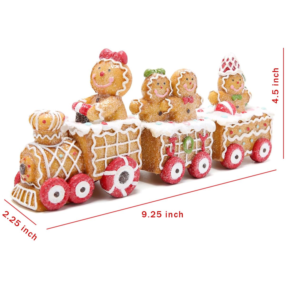 Hodao Christmas Decorations Indoor Home Decor Christmas Gingerbread Man Small Train Figurines Winter for Table Top Centerpiece Fireplace Decor Cute Gingerbread Man Train Decoration Gift