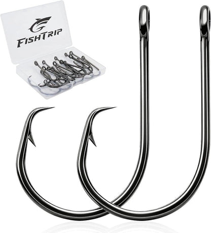 Fishing Circle Hooks - 50/100pcs 3X Strong Barbed High Carbon Steel for Catfish & Octopus | Freshwater & Saltwater