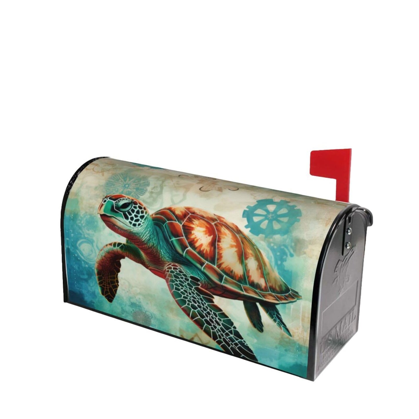 Sea Turtle Beach Ocean Animals Magnetic Mailbox Covers, Mail Wraps Garden Yard Home Decor for Outdoor Standard Size 21x18 in