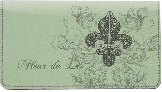 123 Cheap Checks Royal Fleur De Lis Designer Checkbook Cover, with Credit Card Slots and Pen Loop